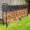 Pure Garden 8 Foot Steel Firewood Log Rack With Cover Durable Outdoor Storage